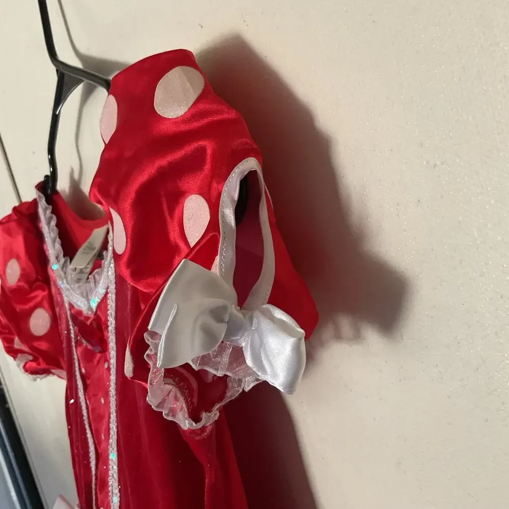 Disney Store Minnie Mouse Costume Dress Girls 7/8 Red Polka Dot Halloween